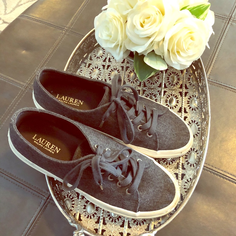 SOLD! Grey felt Ralph Lauren sneakers